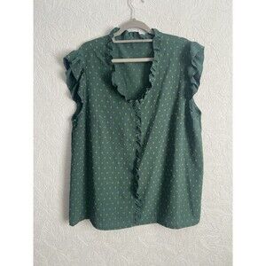 Womens Size 3XL Flutter Cap Sleeve Top A37